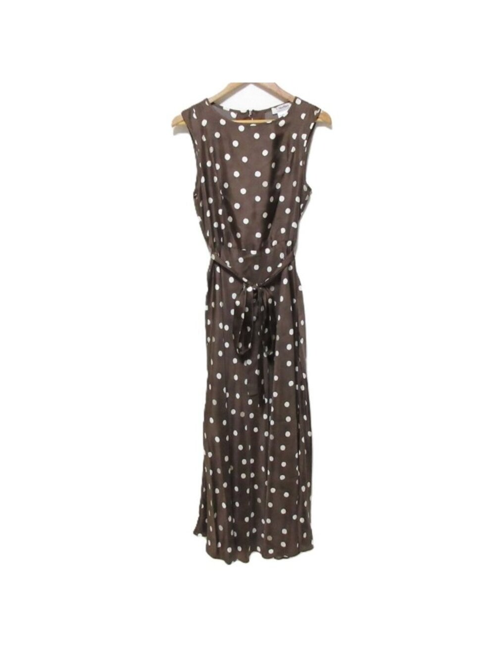 Max Mara S Smmmartina Twill Silk Polka Dot Dress Brown Spring Summer Fall 38